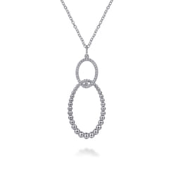 925 Sterling Silver Bujukan White Sapphire Circle Pendant Necklace