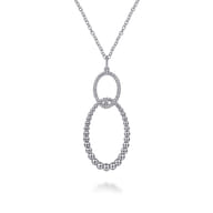 925 Sterling Silver Bujukan White Sapphire Circle Pendant Necklace