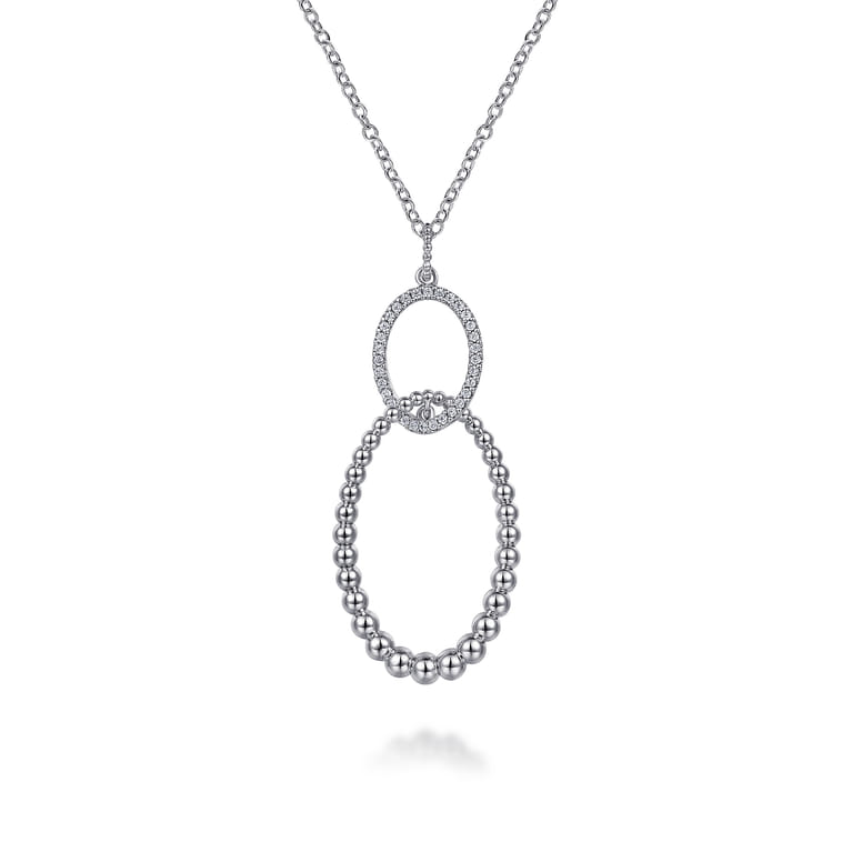 925 Sterling Silver Bujukan White Sapphire Circle Pendant Necklace - Shot 1