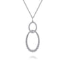 925 Sterling Silver Bujukan White Sapphire Circle Pendant Necklace