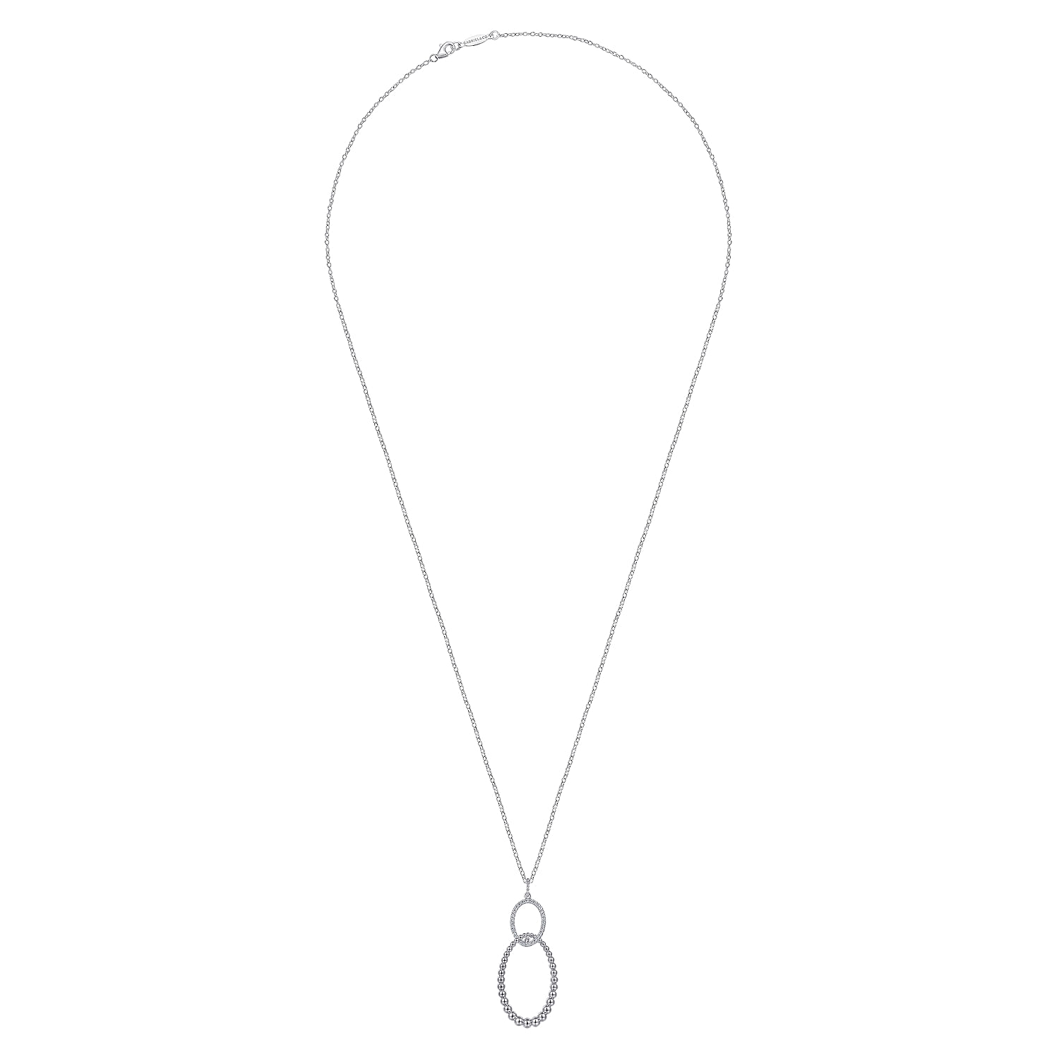 925 Sterling Silver Bujukan White Sapphire Circle Pendant Necklace