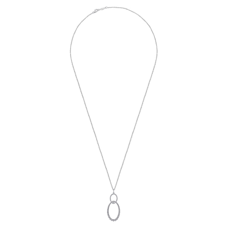 925 Sterling Silver Bujukan White Sapphire Circle Pendant Necklace - Shot 2