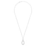 925 Sterling Silver Bujukan White Sapphire Circle Pendant Necklace