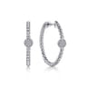 925 Sterling Silver Bujukan White Sapphire Classic 30mm Hoop Earrings
