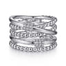 925 Sterling Silver Bujukan White Sapphire Criss Cross Ring