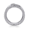 925 Sterling Silver Bujukan White Sapphire Criss Cross Ring