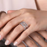 925 Sterling Silver Bujukan White Sapphire Criss Cross Ring