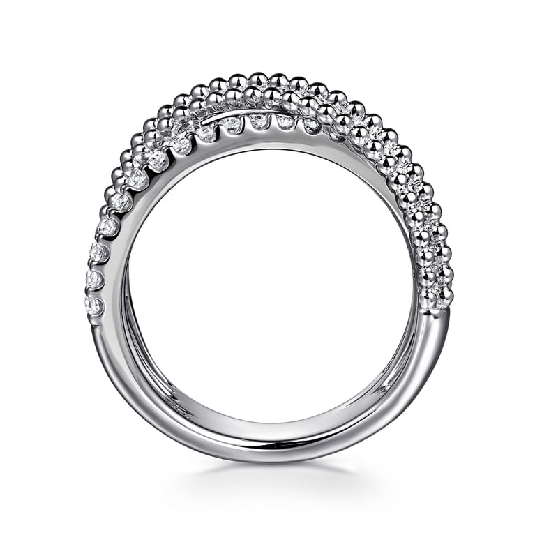 925 Sterling Silver Bujukan White Sapphire Criss Cross Ring - Shot 2
