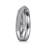 925 Sterling Silver Bujukan White Sapphire Criss Cross Ring