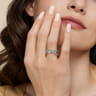 925 Sterling Silver Bujukan White Sapphire Criss Cross Ring