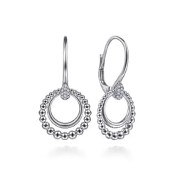925 Sterling Silver Bujukan White Sapphire Drop Earrings