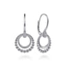 925 Sterling Silver Bujukan White Sapphire Drop Earrings