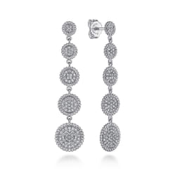 925 Sterling Silver Bujukan White Sapphire Drop Earrings