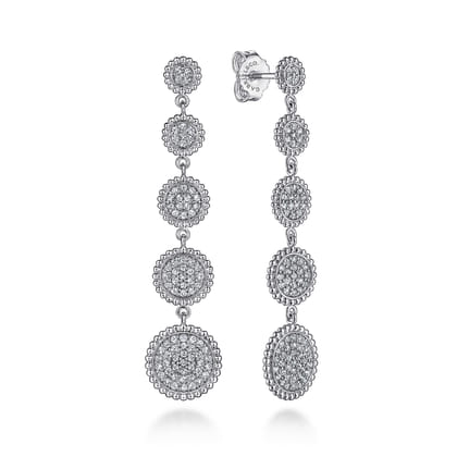 925 Sterling Silver Bujukan White Sapphire Drop Earrings
