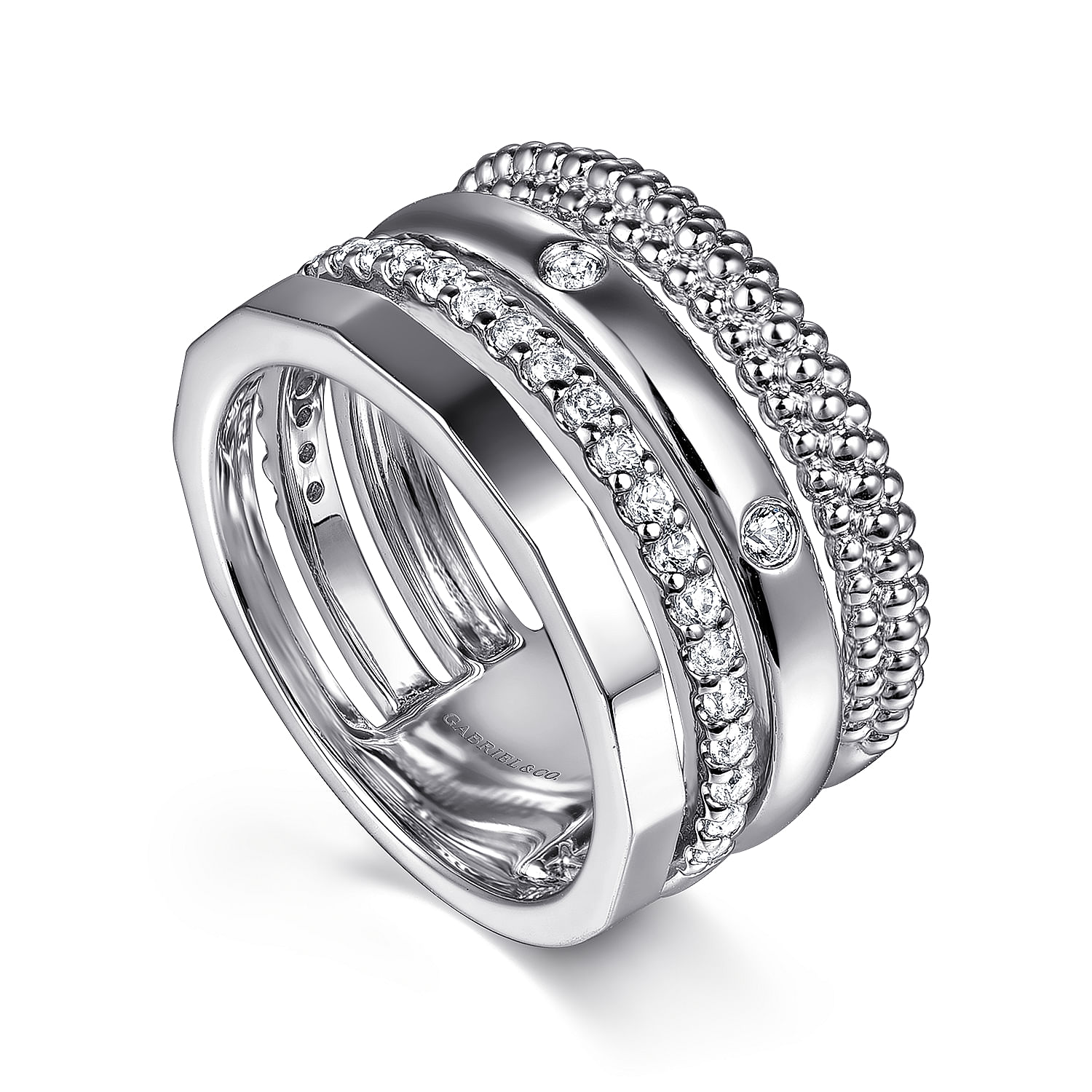 925 Sterling Silver Bujukan White Sapphire Easy Stackable