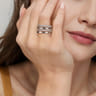 925 Sterling Silver Bujukan White Sapphire Easy Stackable Ring