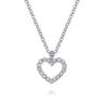 925 Sterling Silver Bujukan White Sapphire Heart Pendant Necklace