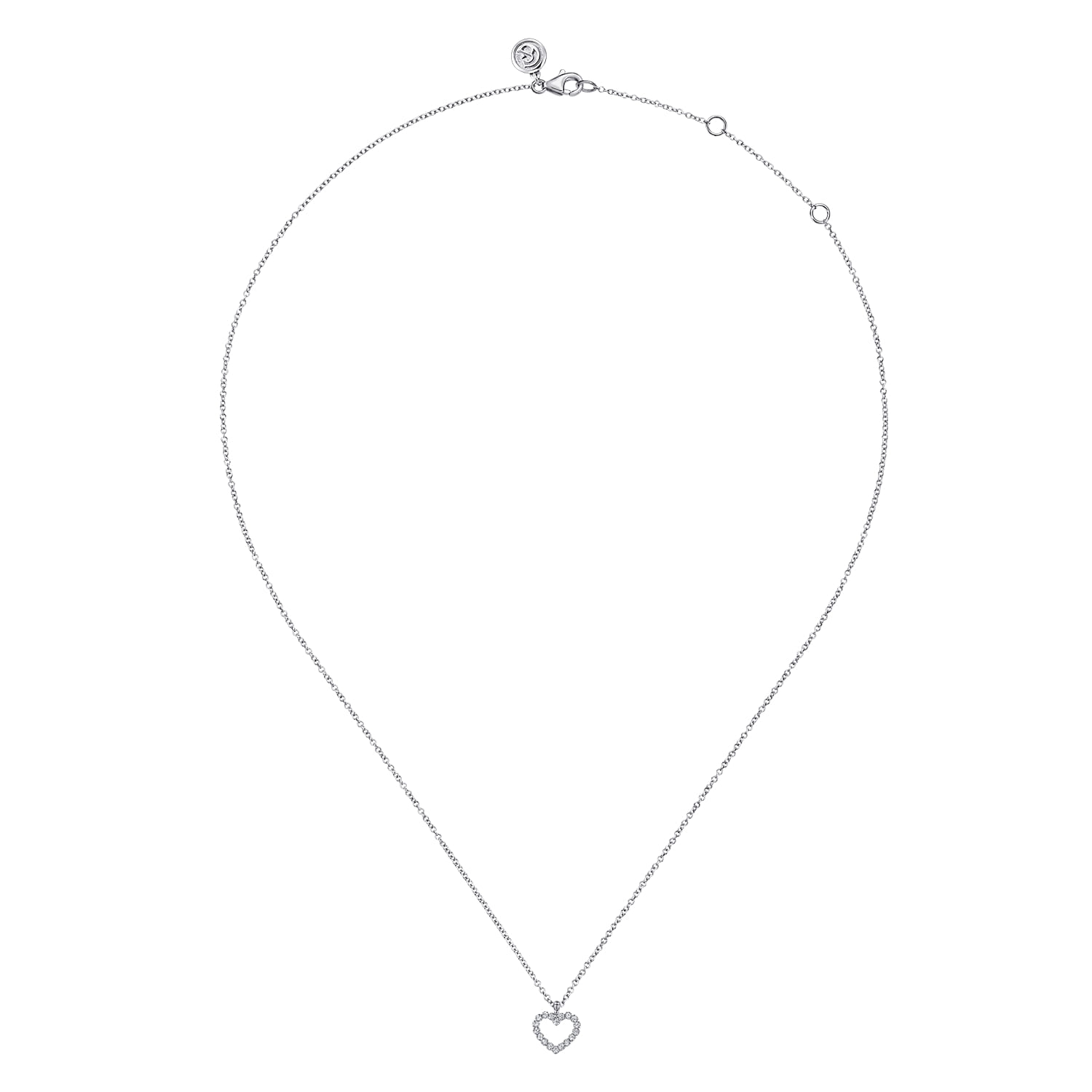 925 Sterling Silver Bujukan White Sapphire Heart Pendant Necklace - Shot 2