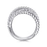925 Sterling Silver Bujukan White Sapphire Lady's Criss Cross Ring