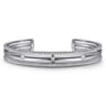 925 Sterling Silver Bujukan White Sapphire Multi Row Cuff