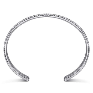 925 Sterling Silver Bujukan White Sapphire Multi Row Cuff