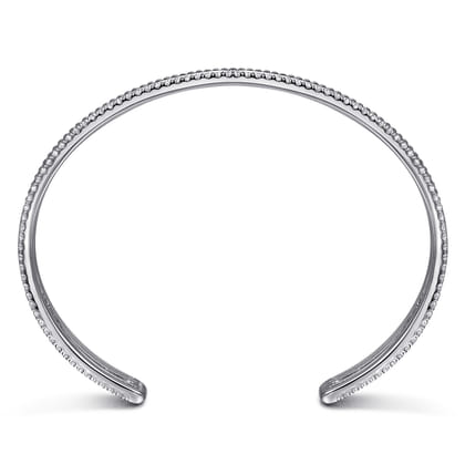 925 Sterling Silver Bujukan White Sapphire Multi Row Cuff