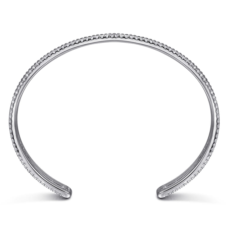 925 Sterling Silver Bujukan White Sapphire Multi Row Cuff - Shot 3