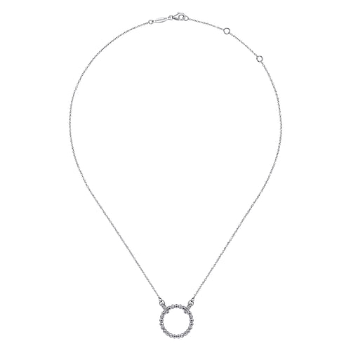 925 Sterling Silver Bujukan White Sapphire Open Circle Pendant Necklace - Shot 2