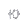 925 Sterling Silver Bujukan White Sapphire Pave Huggie Earrings