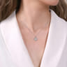 925 Sterling Silver Bujukan White Sapphire Pave Pendant Necklace