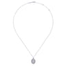 925 Sterling Silver Bujukan White Sapphire Pave Pendant Necklace