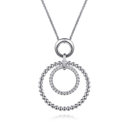 925 Sterling Silver Bujukan White Sapphire Pendant Drop Necklace