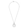 925 Sterling Silver Bujukan White Sapphire Pendant Drop Necklace