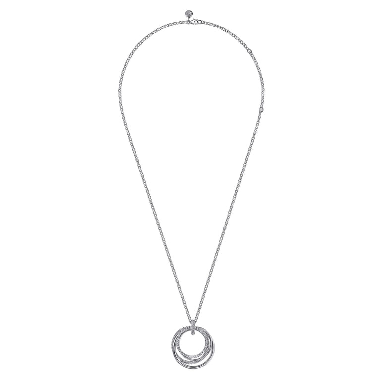 925 Sterling Silver Bujukan White Sapphire Pendant Drop Necklace - Shot 2