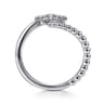 925 Sterling Silver Bujukan White Sapphire Starburst Bypass Ring