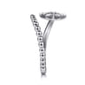 925 Sterling Silver Bujukan White Sapphire Starburst Bypass Ring