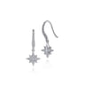 925 Sterling Silver Bujukan White Sapphire Starburst Drop Earrings