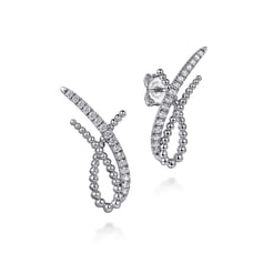 925 Sterling Silver Bujukan White Sapphire Stud Earrings