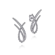 925 Sterling Silver Bujukan White Sapphire Stud Earrings