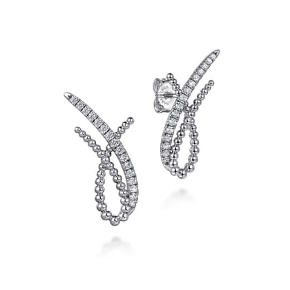 925 Sterling Silver Bujukan White Sapphire Stud Earrings