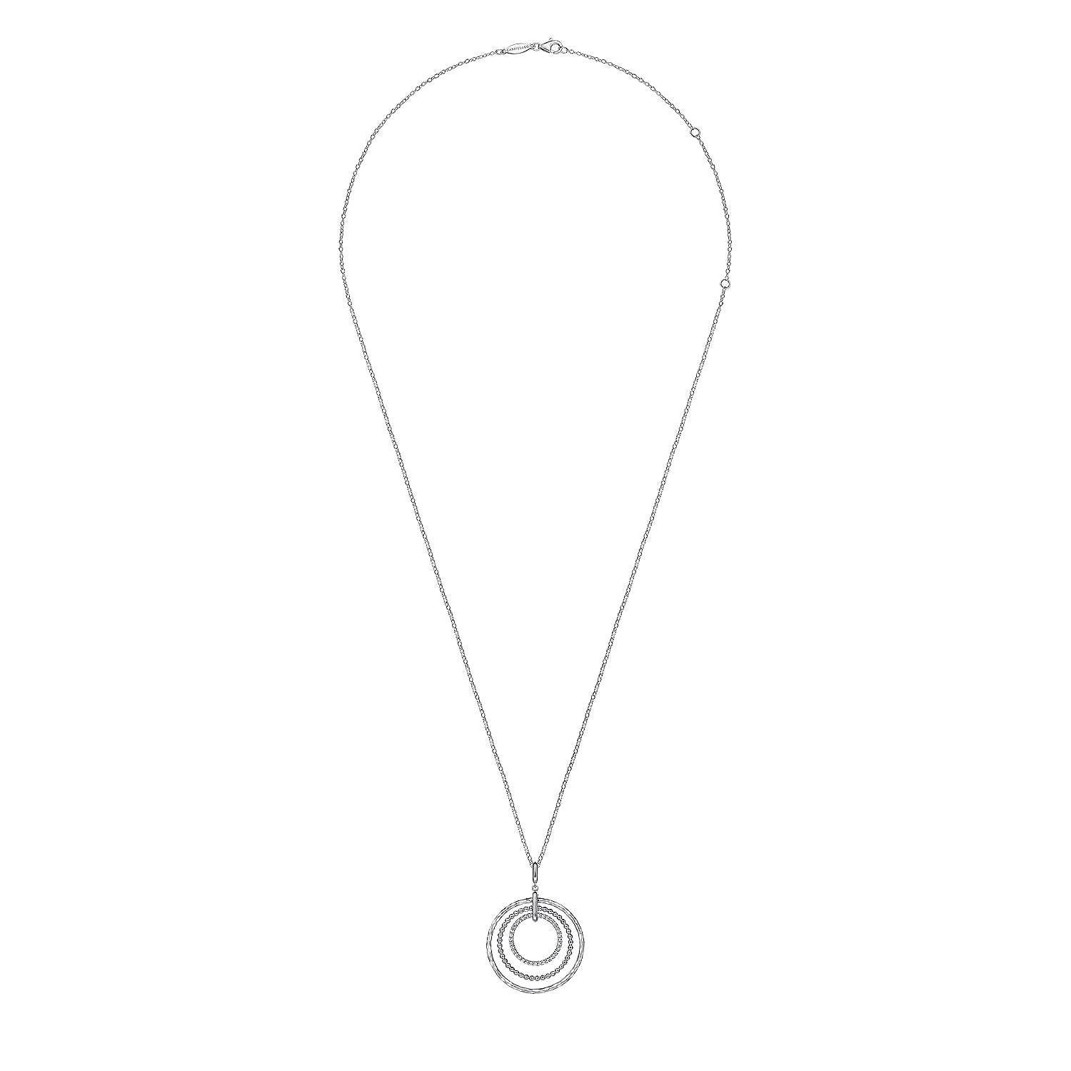 【Numbering】 Gradient Triple Pipe Pendant Neckless #5738 5738 - NUMBERING