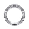 925 Sterling Silver Bujukan White Sapphire Wide Band Ring