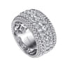 925 Sterling Silver Bujukan White Sapphire Wide Band Ring
