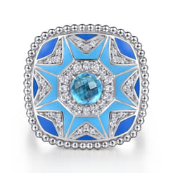 925-Sterling-Silver-Bujukan-White-Sapphire-and-Blue-Topaz-Signet-Ring-with-Blue-and-Dust-Blue-Enamel1