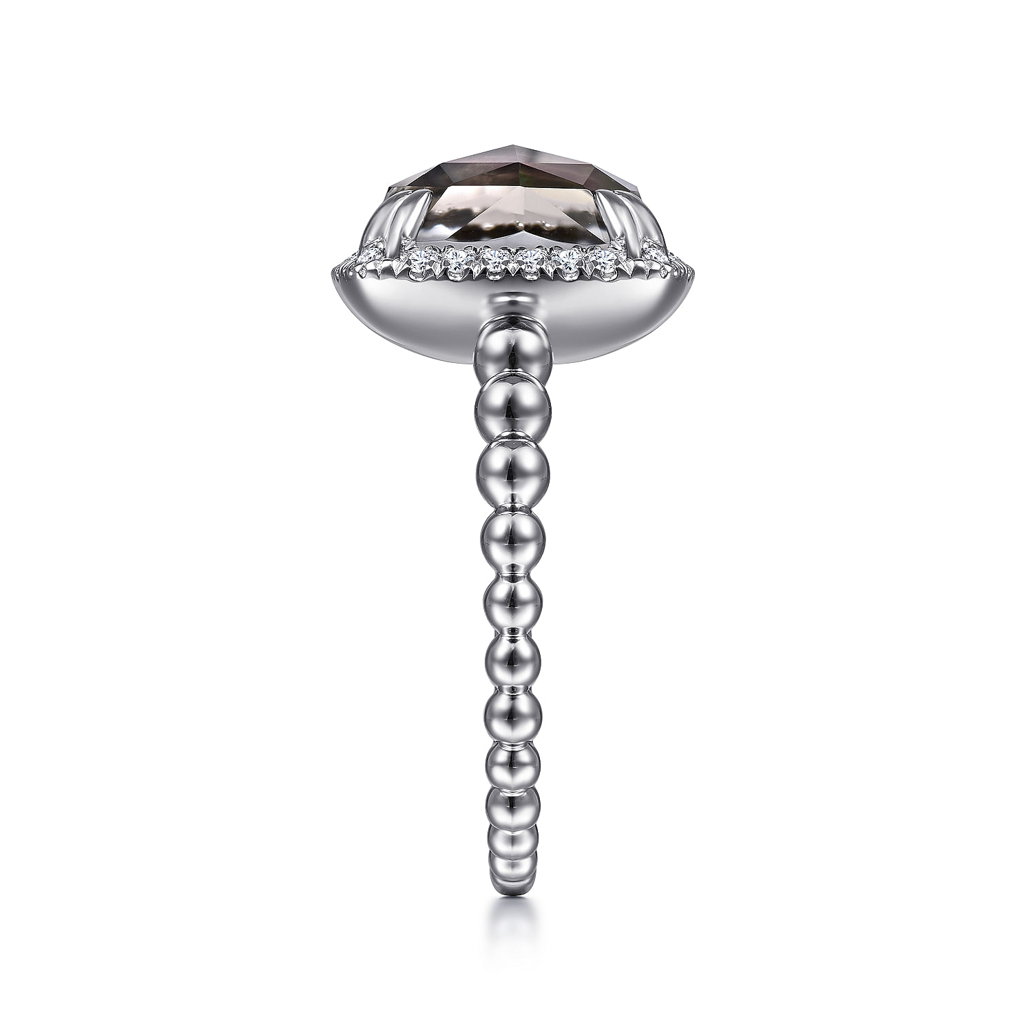 Square Sterling Ring with Crystal Rock 2024 Sphere