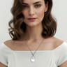 925 Sterling Silver Bujukan White Sapphire and White Mother of Pearl Teardrop Pendant Necklace