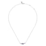 925 Sterling Silver Bujukan and Amethyst Bypass Bar Necklace