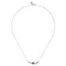 925 Sterling Silver Bujukan and Amethyst Bypass Bar Necklace