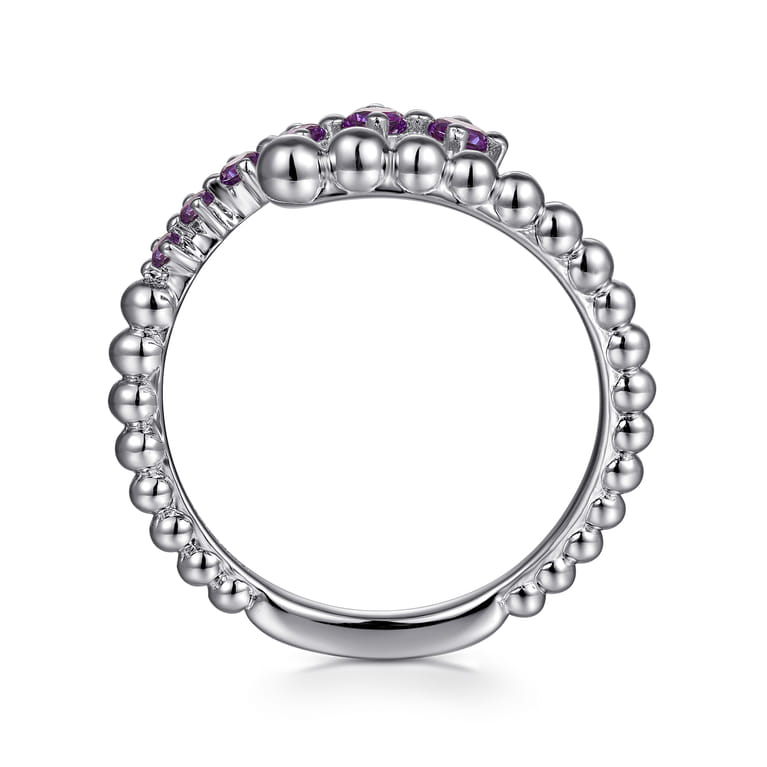 925 Sterling Silver Bujukan and Amethyst Bypass Ring - Shot 2