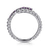 925 Sterling Silver Bujukan and Amethyst Bypass Ring